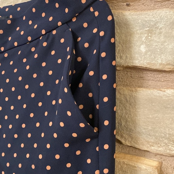 BANANA REPUBLIC HIGH RISE WIDE LEG STRETCH  POLKA DOT PANTS SIZE 8 - Picture 5 of 15